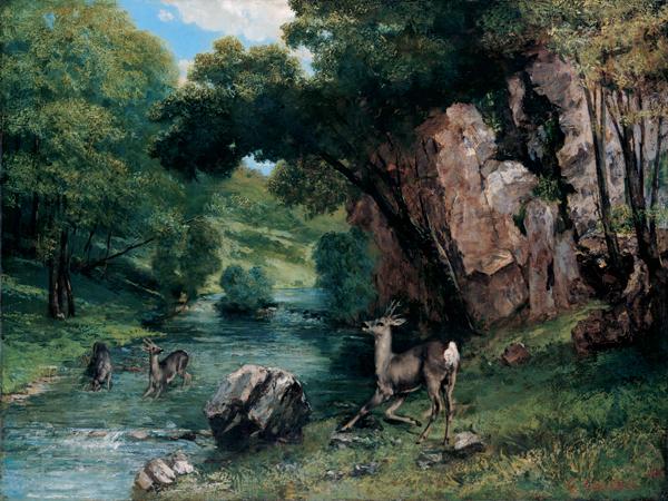 Gustave Courbet Roe Deer at a Stream oil painting picture